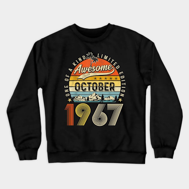 Awesome Since October 1967 Vintage 56th Birthday Crewneck Sweatshirt by louismcfarland